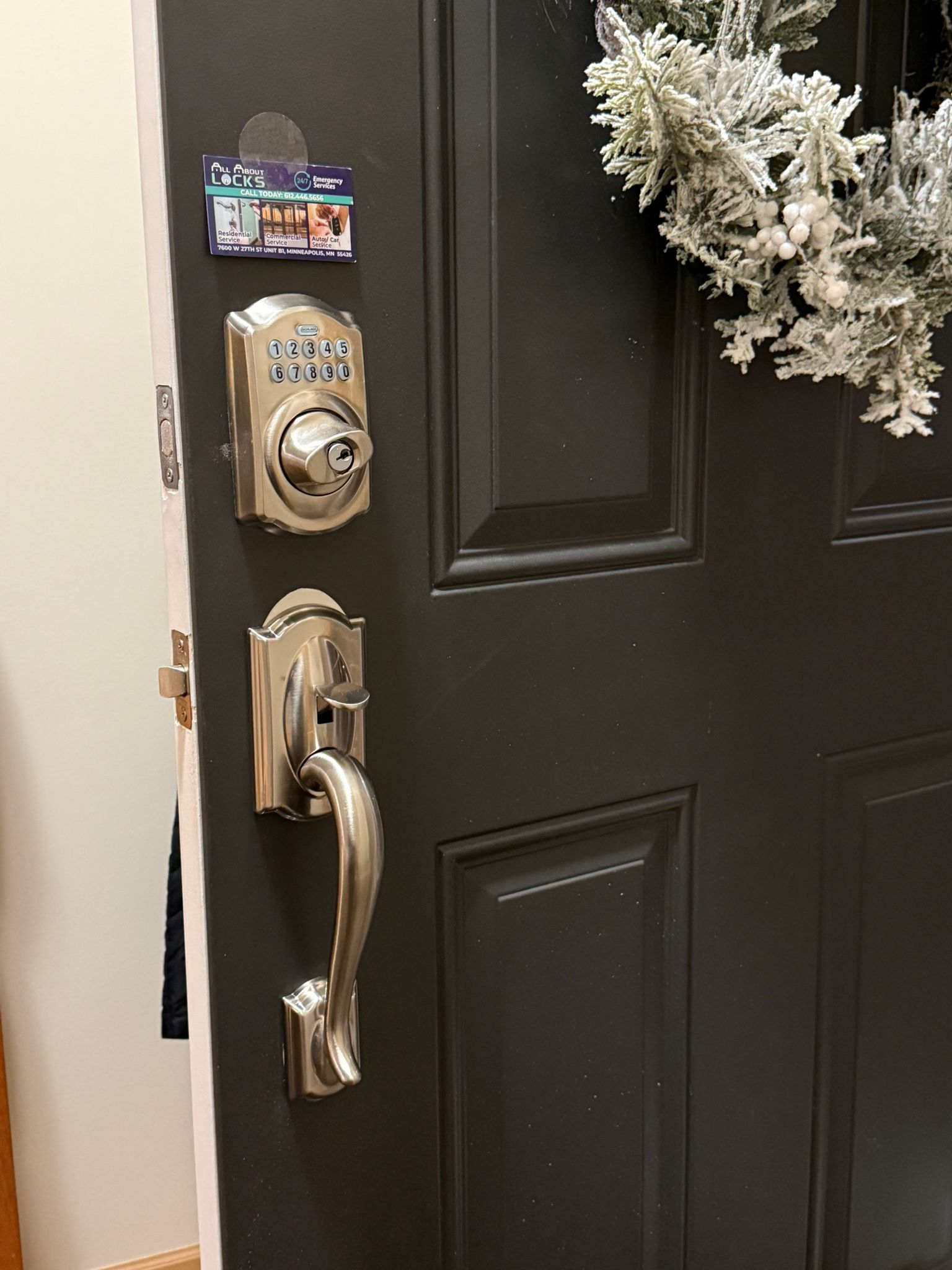 New keypad lock installed on a home near Interlachen Park in Hopkins MN (2)